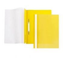 Папка-скоросшиватель, прозрачный  верх, А4, пластик, 100/120 мкм, KUBANSTAR, желтый