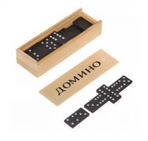 Игра настольная Домино Классик деревянная коробка, 28 косточек