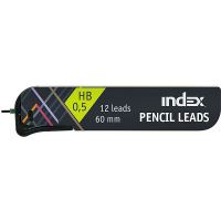 Грифели для автоматического карандаша 0,5 мм, HB (ТМ), INDEX,12 шт