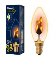 Лампа имитация пламени свеча Uniel 3Вт/E14/230В
